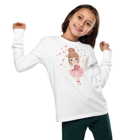 Little Ballerina Girl Youth Long Sleeve Tee