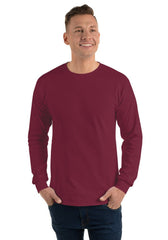 Maroon 2400 Men's Long Sleeve Shirt Gildan