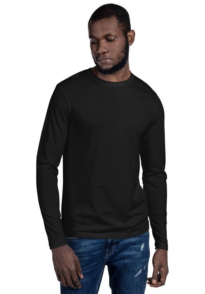 Black 3601 Men's Fitted Long Sleeve Shirt Next Level